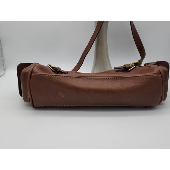 John Romaine Vinyl Brown Purse With Strap Multiple Pockets - Picture 11 of 12